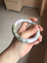 Load image into Gallery viewer, 58.8mm Certified Type A 100% Natural light green/sunny green/brown/black/purple(Rocky Mountain Dusk) chubby round cut Jadeite bangle PD90-1101