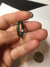 Load image into Gallery viewer, 17.5mm 7 1/4 100% natural type A icy watery green/blue icy watery Guatemala jadeite jade band ring group  BP78