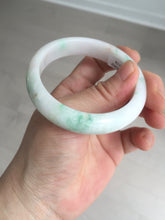 Load image into Gallery viewer, 53mm Certified Type A 100% Natural sunny green white(白底青) Jadeite Jade bangle BP45-3174