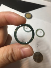 Load image into Gallery viewer, 17.5mm 7 1/4 100% natural type A icy watery green/blue icy watery Guatemala jadeite jade band ring group  BP78