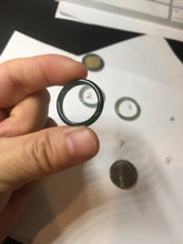 Load image into Gallery viewer, 17.5mm 7 1/4 100% natural type A icy watery green/blue icy watery Guatemala jadeite jade band ring group  BP78