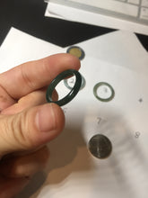 Load image into Gallery viewer, 17.5mm 7 1/4 100% natural type A icy watery green/blue icy watery Guatemala jadeite jade band ring group  BP78