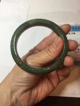 Load image into Gallery viewer, 55.7mm certified 100% natural type A dark green/black jadeite jade bangle PA35-1234