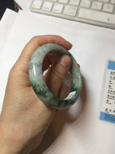 Load image into Gallery viewer, 50.4mm Certified 100% natural Type A sunny green dark green/gray/black oval jadeite jade bangle PD133-6294