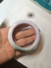 Load image into Gallery viewer, 54mm Certified 100% natural Type A olive green/white/purple jadeite jade bangle AX96-5190