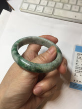 Load image into Gallery viewer, 50.4mm Certified 100% natural Type A sunny green dark green/gray/black oval jadeite jade bangle PD133-6294