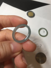 Load image into Gallery viewer, 17.5mm 7 1/4 100% natural type A icy watery green/blue icy watery Guatemala jadeite jade band ring group  BP78