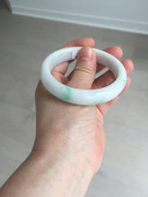 Load image into Gallery viewer, 55.7mm Certified Type A 100% Natural sunny green white Jadeite Jade bangle BP44-3179