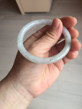 Load image into Gallery viewer, 53.5mm certified 100% natural icy watery light green purple slim round cut jadeite jade bangle PB73-1269