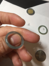 Load image into Gallery viewer, 17.5mm 7 1/4 100% natural type A icy watery green/blue icy watery Guatemala jadeite jade band ring group  BP78