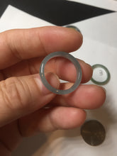 Load image into Gallery viewer, 17.5mm 7 1/4 100% natural type A icy watery green/blue icy watery Guatemala jadeite jade band ring group  BP78