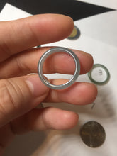 Load image into Gallery viewer, 17.5mm 7 1/4 100% natural type A icy watery green/blue icy watery Guatemala jadeite jade band ring group  BP78