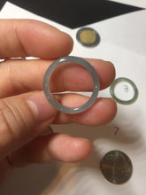 Load image into Gallery viewer, 17.5mm 7 1/4 100% natural type A icy watery green/blue icy watery Guatemala jadeite jade band ring group  BP78