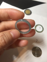 Load image into Gallery viewer, 17.5mm 7 1/4 100% natural type A icy watery green/blue icy watery Guatemala jadeite jade band ring group  BP78