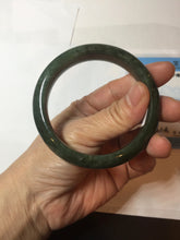 Load image into Gallery viewer, 55.7mm certified 100% natural type A dark green/black jadeite jade bangle PA35-1234