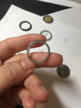 Load image into Gallery viewer, 17.5mm 7 1/4 100% natural type A icy watery green/blue icy watery Guatemala jadeite jade band ring group  BP78