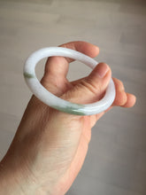 Load image into Gallery viewer, 54.5mm certified 100% natural light green/white/purple round cut jadeite jade bangle BK85-4668