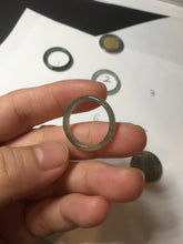 Load image into Gallery viewer, 17.5mm 7 1/4 100% natural type A icy watery green/blue icy watery Guatemala jadeite jade band ring group  BP78