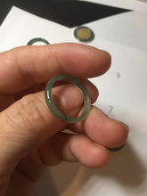 Load image into Gallery viewer, 17.5mm 7 1/4 100% natural type A icy watery green/blue icy watery Guatemala jadeite jade band ring group  BP78