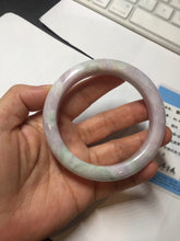 Load image into Gallery viewer, 59.5mm certified Type A 100% Natural light green sunny green light purple Jadeite Jade bangle BF147-8465