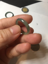 Load image into Gallery viewer, 17.5mm 7 1/4 100% natural type A icy watery green/blue icy watery Guatemala jadeite jade band ring group  BP78