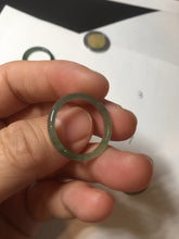 Load image into Gallery viewer, 17.5mm 7 1/4 100% natural type A icy watery green/blue icy watery Guatemala jadeite jade band ring group  BP78