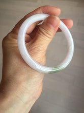 Load image into Gallery viewer, 54.5mm certified 100% natural light green/white/purple round cut jadeite jade bangle BK85-4668