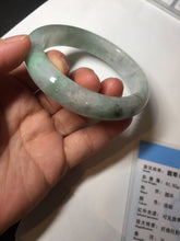 Load image into Gallery viewer, 61.5 mm certified type A 100% Natural oily light green/white/purple chubby Jadeite Jade bangle BM17-2786