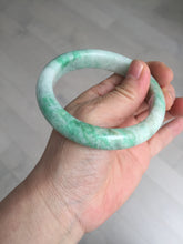 Load image into Gallery viewer, 58.5mm Certified type A 100% Natural sunny green/white Jadeite bangle AY87-3471