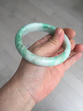 Load image into Gallery viewer, 58.5mm Certified type A 100% Natural sunny green/white Jadeite bangle AY87-3471