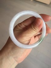 Load image into Gallery viewer, 54.5mm certified 100% natural light green/white/purple round cut jadeite jade bangle BK85-4668