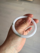 Load image into Gallery viewer, 54.5mm certified 100% natural light green/white/purple round cut jadeite jade bangle BK85-4668