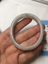 Load image into Gallery viewer, 49mm certified 100% natural Type A icy watery light green/white/purple oval jadeite jade bangle BN40-2854