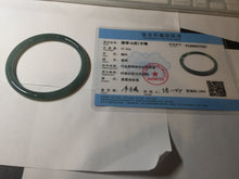 Load image into Gallery viewer, 56.9mm Certified Type A 100% Natural icy watery deep sea dark green/blue/gray/black slim round cut Guatemala Jadeite bangle AU60-7067