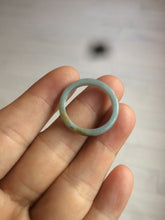 Load image into Gallery viewer, 100% natural type A light green/blue Guatemala jadeite jade band ring C123