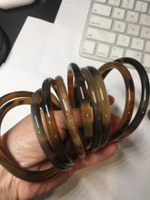 Load image into Gallery viewer, 58-63mm 100% Natural black brown beige slim Buffalo Horn bangle group CB55
