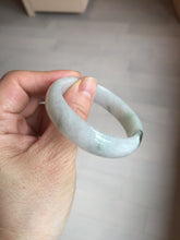 Load image into Gallery viewer, 49mm certified 100% natural Type A icy watery light green/white/purple oval jadeite jade bangle BN40-2854