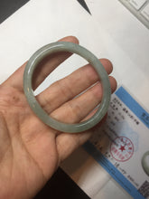 Load image into Gallery viewer, 49mm certified Type A 100% Natural icy watery light green oval Jadeite Jade bangle BQ11-3802