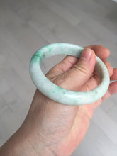 Load image into Gallery viewer, 56mm Certified type A 100% Natural sunny green/white Jadeite bangle AY87-3479