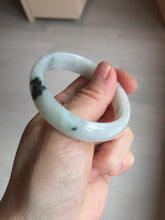 Load image into Gallery viewer, 49mm certified 100% natural Type A icy watery light green/white/purple oval jadeite jade bangle BN40-2854
