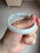 Load image into Gallery viewer, 49mm certified 100% natural Type A icy watery light green/white/purple oval jadeite jade bangle BN40-2854