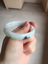 Load image into Gallery viewer, 49mm certified 100% natural Type A icy watery light green/white/purple oval jadeite jade bangle BN40-2854