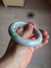 Load image into Gallery viewer, 58.3mm Certified 100% natural Type A sunny green/purple/yellow(Fu Lu Shou) chubby jadeite jade bangle AK55-1188
