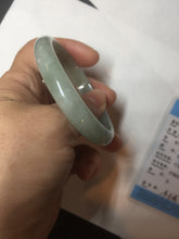 Load image into Gallery viewer, 49mm certified Type A 100% Natural icy watery light green oval Jadeite Jade bangle BQ11-3802