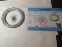 Load image into Gallery viewer, 56.5mm Certified 100% natural Type A light green round cut jadeite jade bangle R91-4067
