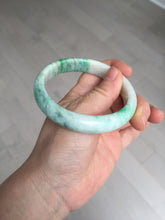 Load image into Gallery viewer, 58.5mm Certified type A 100% Natural sunny green/white Jadeite bangle AY86-3473