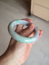 Load image into Gallery viewer, 58.3mm Certified 100% natural Type A sunny green/purple/yellow(Fu Lu Shou) chubby jadeite jade bangle AK55-1188