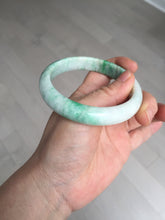Load image into Gallery viewer, 58.5mm Certified type A 100% Natural sunny green/white Jadeite bangle AY86-3473