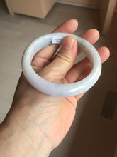 Load image into Gallery viewer, 56.7mm certified 100% natural Type A dark green/purple/white with green floating flowers jadeite jade bangle PB233-2826