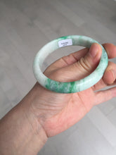 Load image into Gallery viewer, 58.5mm Certified type A 100% Natural sunny green/white Jadeite bangle AY86-3473